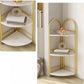 Raft Decorativ de Colt cu 3 Nivele - Design Auriu cu Efect Marmura - imagine 3