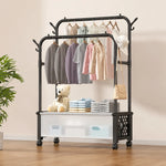 Raft Multifunctional din Metal cu Suport pentru Haine si Palarii, 3-in-1