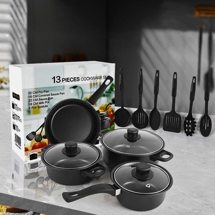 Set 13 Piese Oale și Tigăi Antiaderente cu accesorii - Megatot.ro