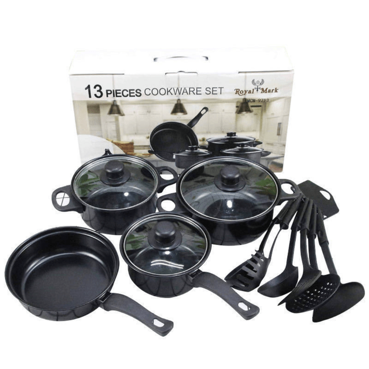 Set 13 Piese Oale și Tigăi Antiaderente cu accesorii - Megatot.ro