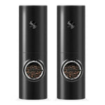 Set 2 Rasnite Electrice Sare si Piper, Lumina LED, 5 Trepte de Macinare, Negru