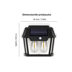 Set 3 Lampi Solare de Perete cu 2 Becuri Tip Clasic LED cu Senzor de Mișcare - Promagg.ro