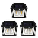 Set 3 Lampi Solare de Perete cu 2 Becuri Tip Clasic LED cu Senzor de Mișcare - Promagg.ro