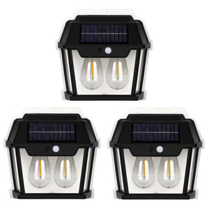 Set 3 Lampi Solare de Perete cu 2 Becuri Tip Clasic LED cu Senzor de Mișcare - Promagg.ro