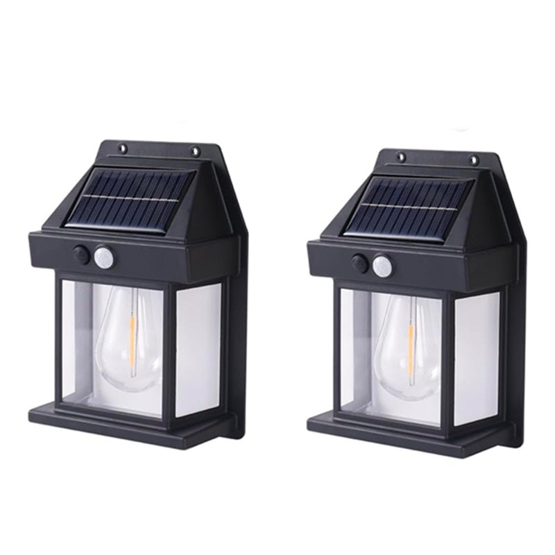 Set 3 Lămpi Solare de Perete Tip Bec Clasic cu Senzor de Mișcare - Promagg.ro