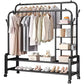 Suport Dublu de Umerase pentru Haine, Stand Metalic Organizator, 162x110cm, Negru, cu Roti - imagine 2